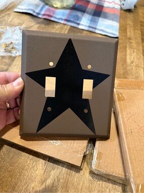 COUNTRY THEME Primitive Star Double Light Switch Cover (5)